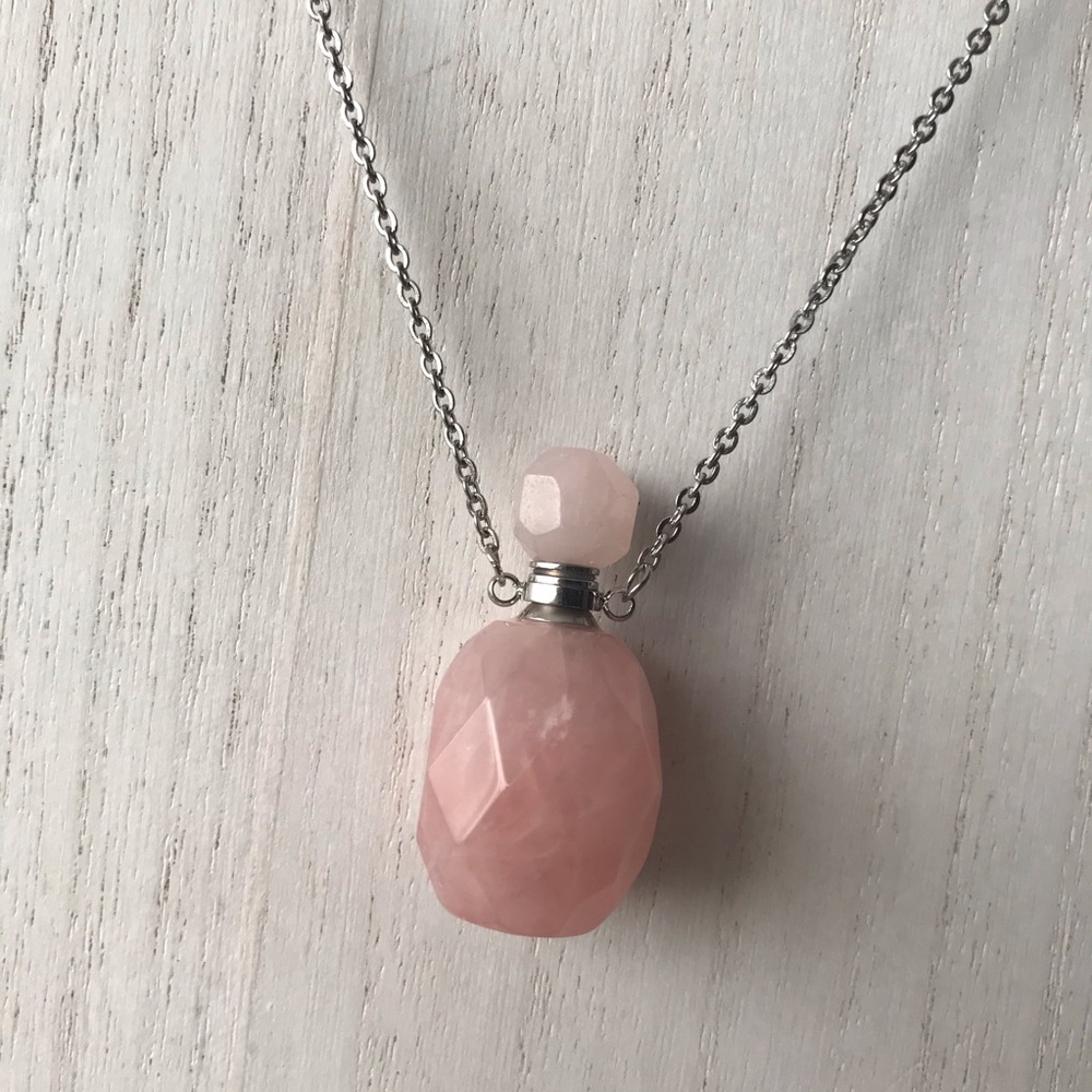 COPY - Rose Quartz Essential Oil/perfume Bottle Necklace